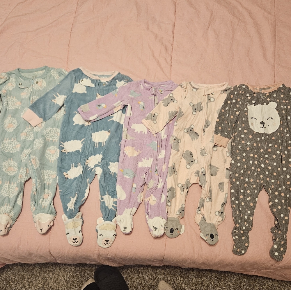 Carter's Cozy Animal Footies - Blue, Purple, Pink, Gray